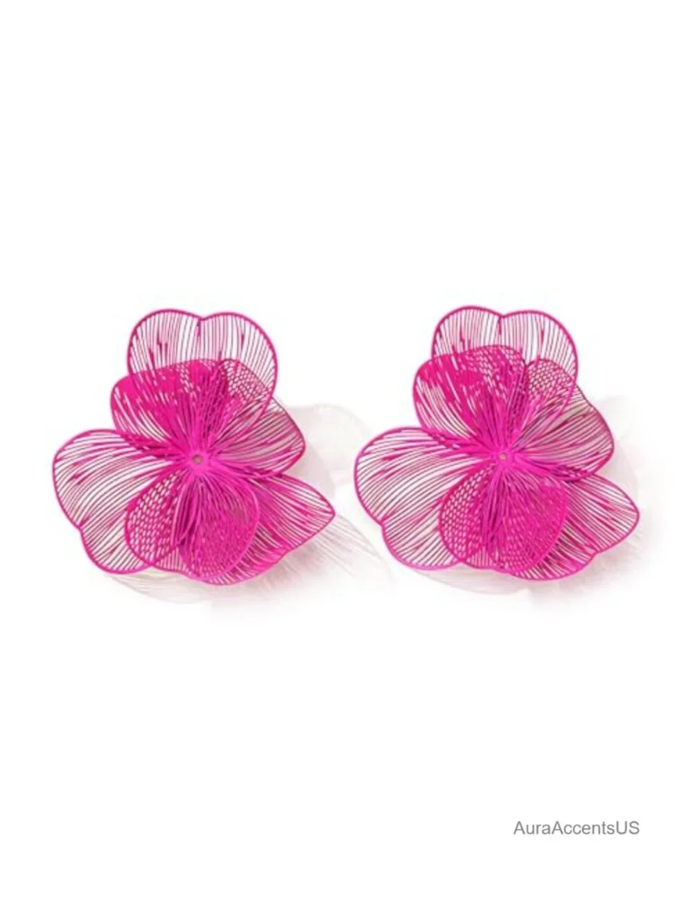 Flower Dangle Earrings Women Trendy Floral Statement Hoop Drop Hypoallergenic